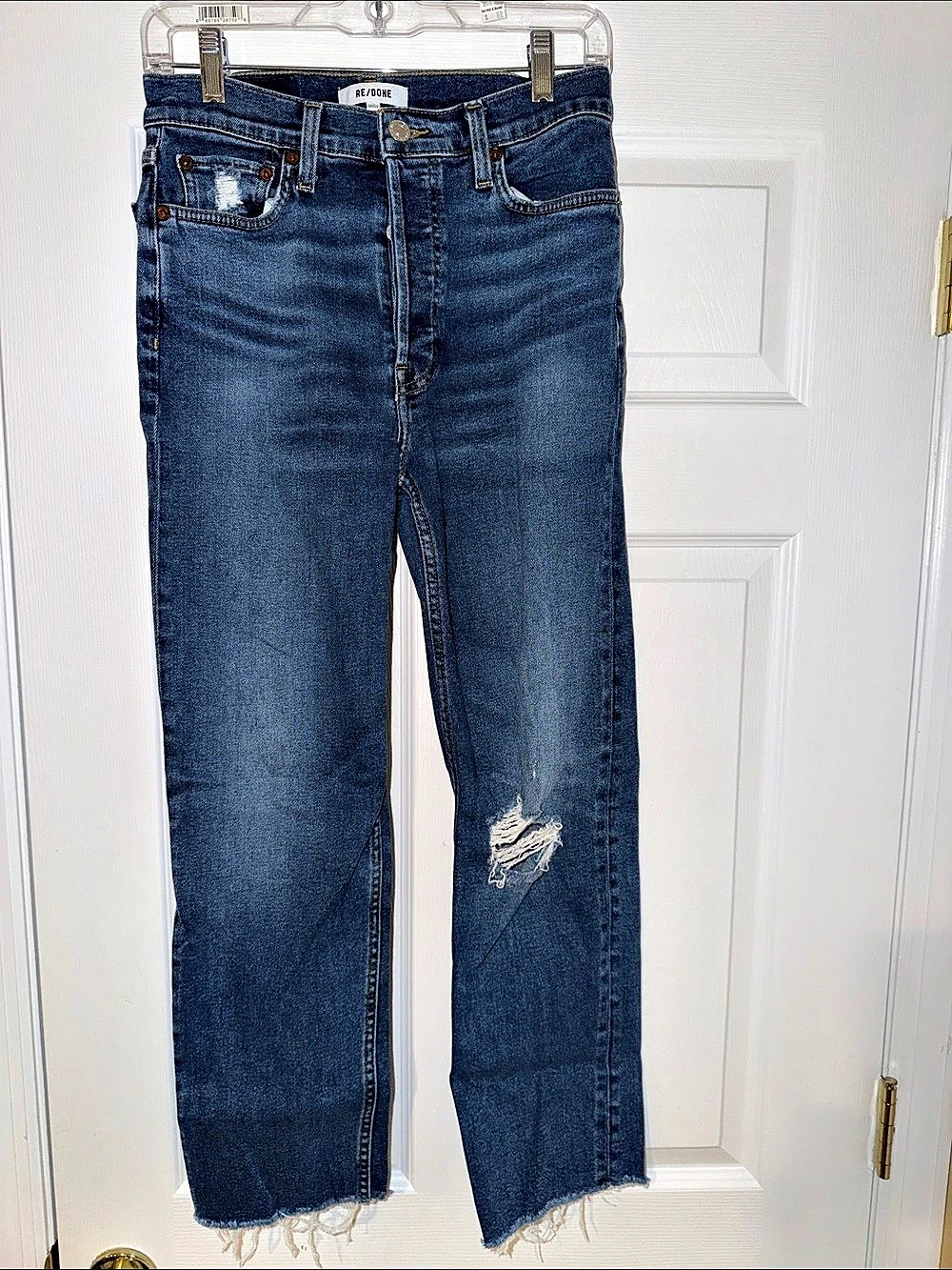 RE/DONE 70s Stove Pipe Straight Leg Jeans Blue Waist 27